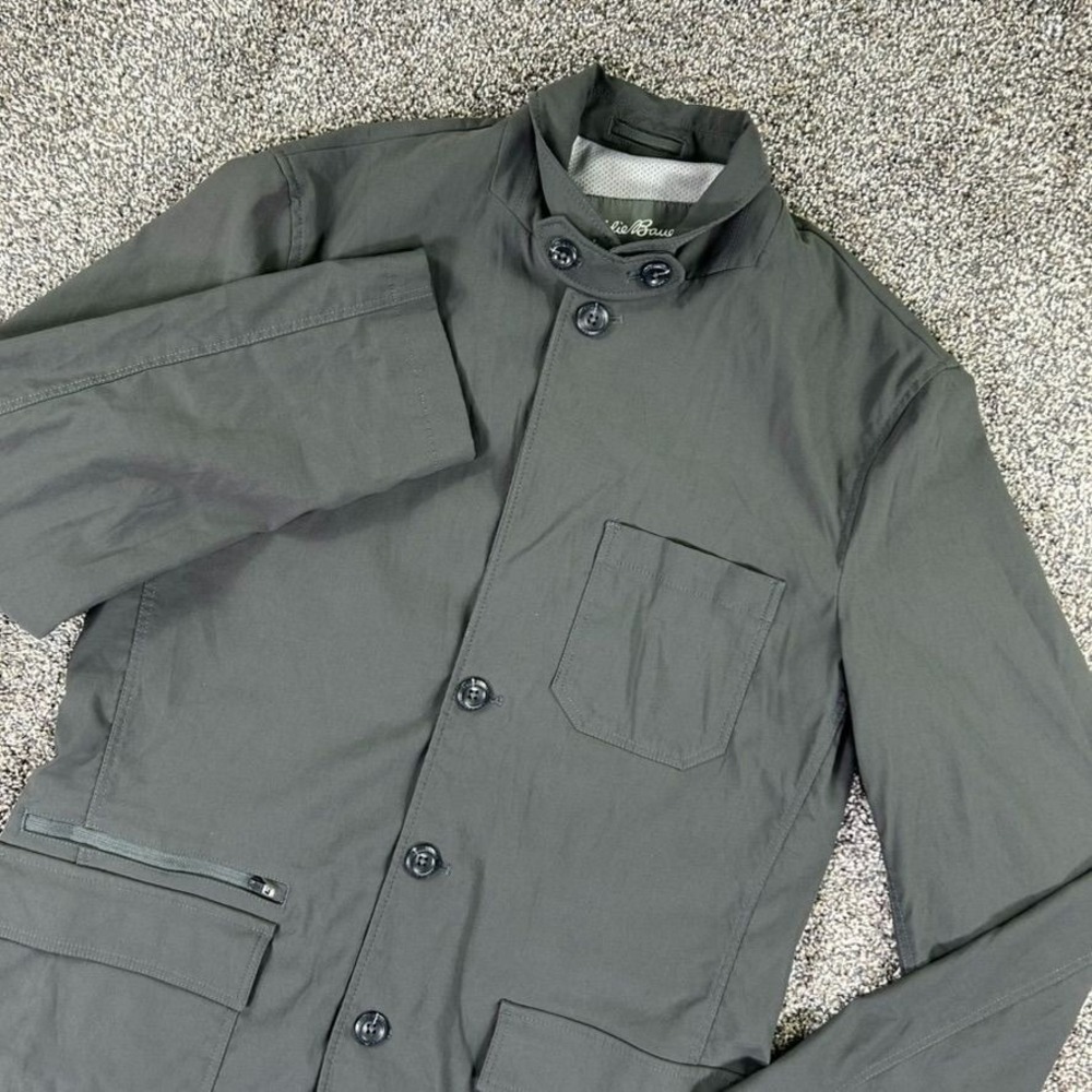 Eddie Bauer Travex Blazer Jacket Mens 40 Gray Lightweight Travel Pockets Outdoor